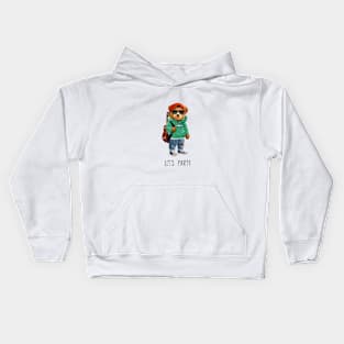 Bear design "Let's party" Kids Hoodie